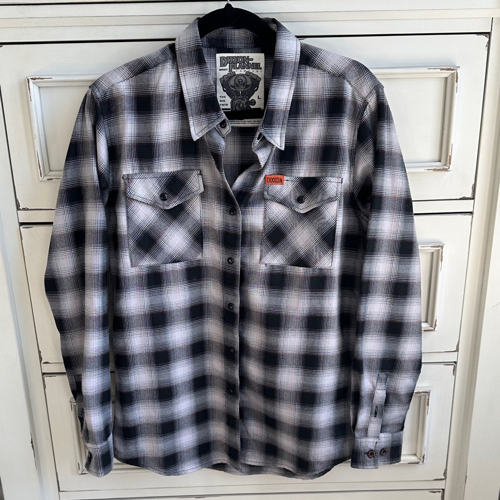 Dixxon The Big Twin Women’s Black and White Checkered Shirt